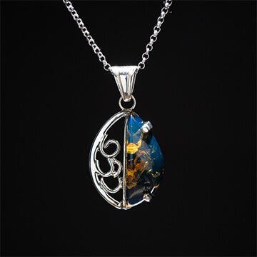 Blue amber Dominican Pendant