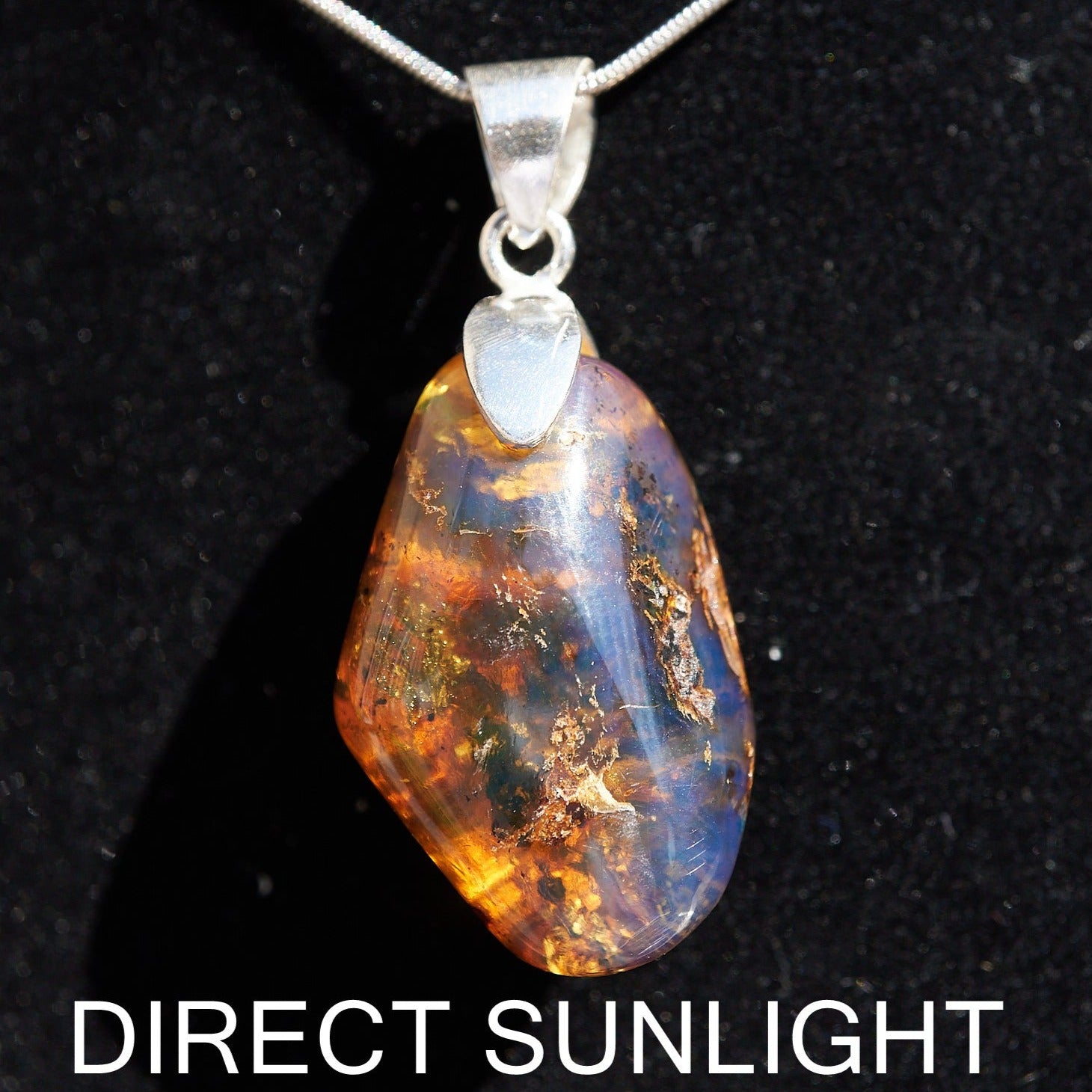 Blue Amber Dominican Pendant