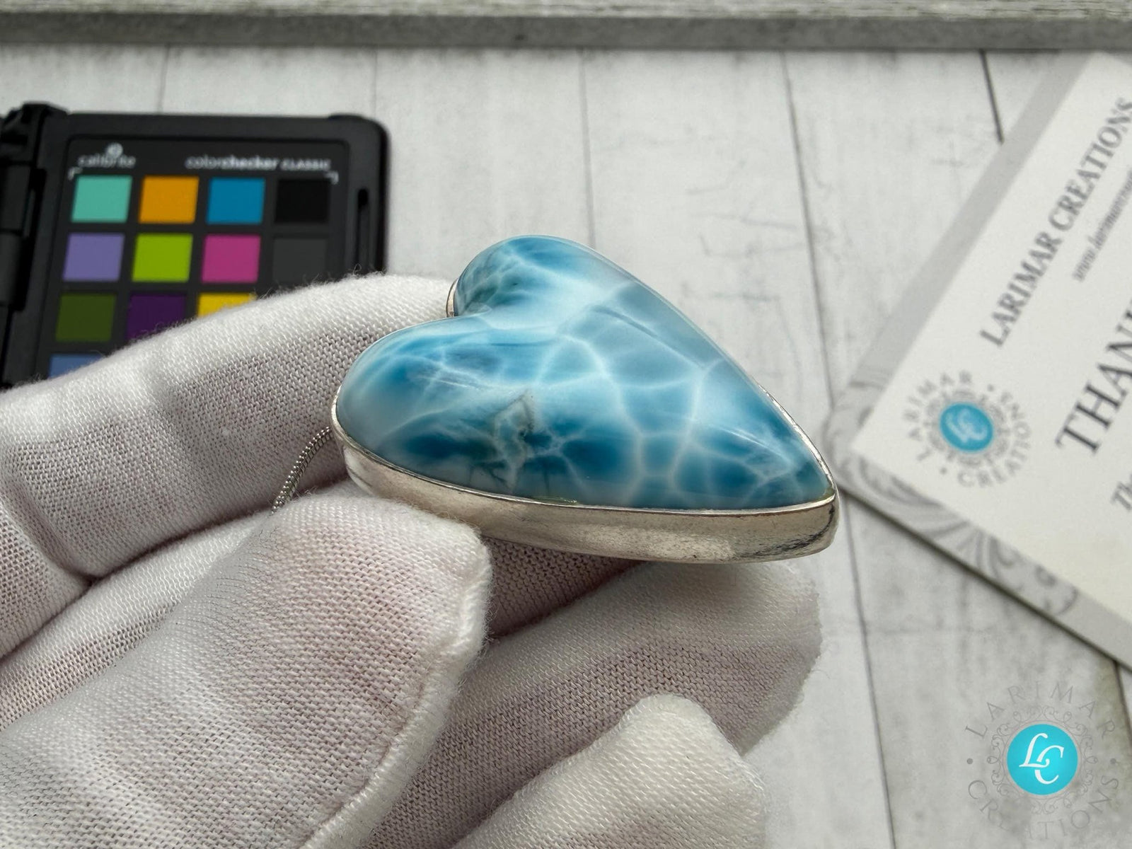 AAA Larimar Heart Pendant – 925 Sterling silver - Larimar Creations