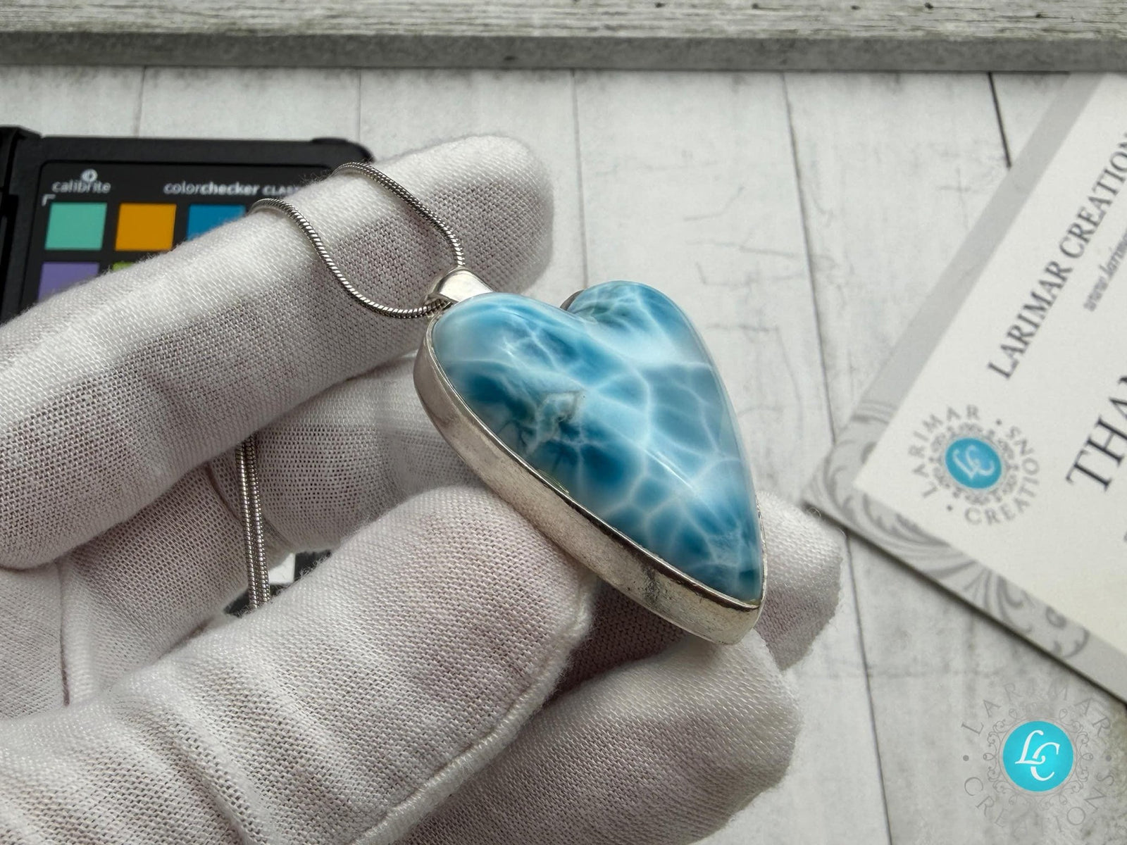AAA Larimar Heart Pendant – 925 Sterling silver - Larimar Creations