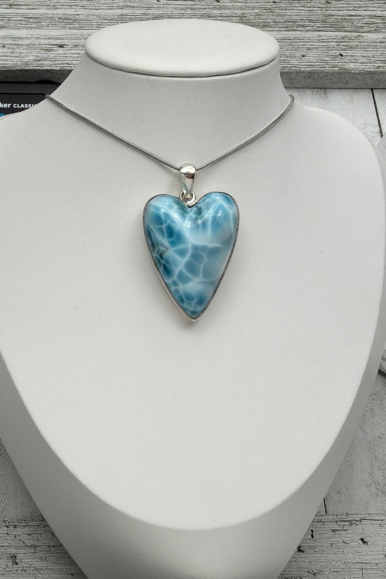 AAA Larimar Heart Pendant – 925 Sterling silver - Larimar Creations
