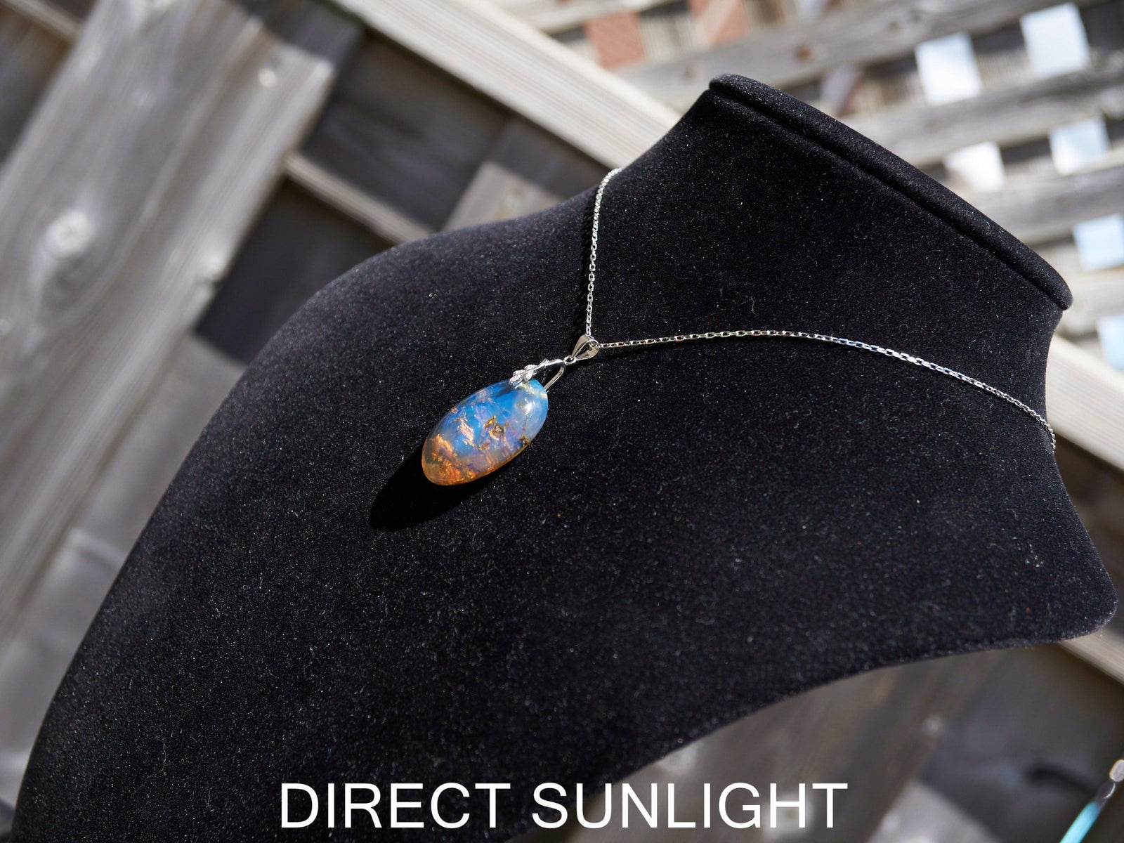 Authentic Blue Amber Dominican Pendant with Bail in 925 Sterling Silver - Larimar Creations