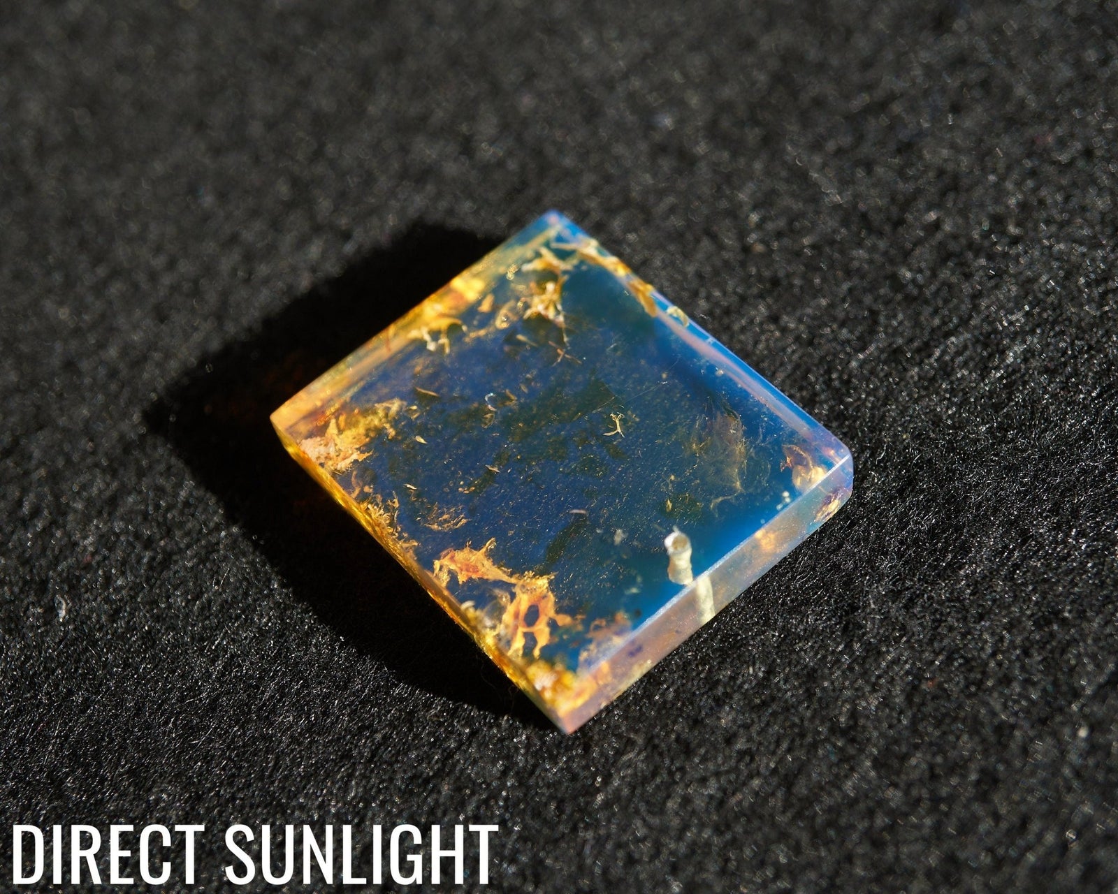 Authentic Dominican Blue Amber Rectangle Necklace | 5.1 g - Larimar Creations