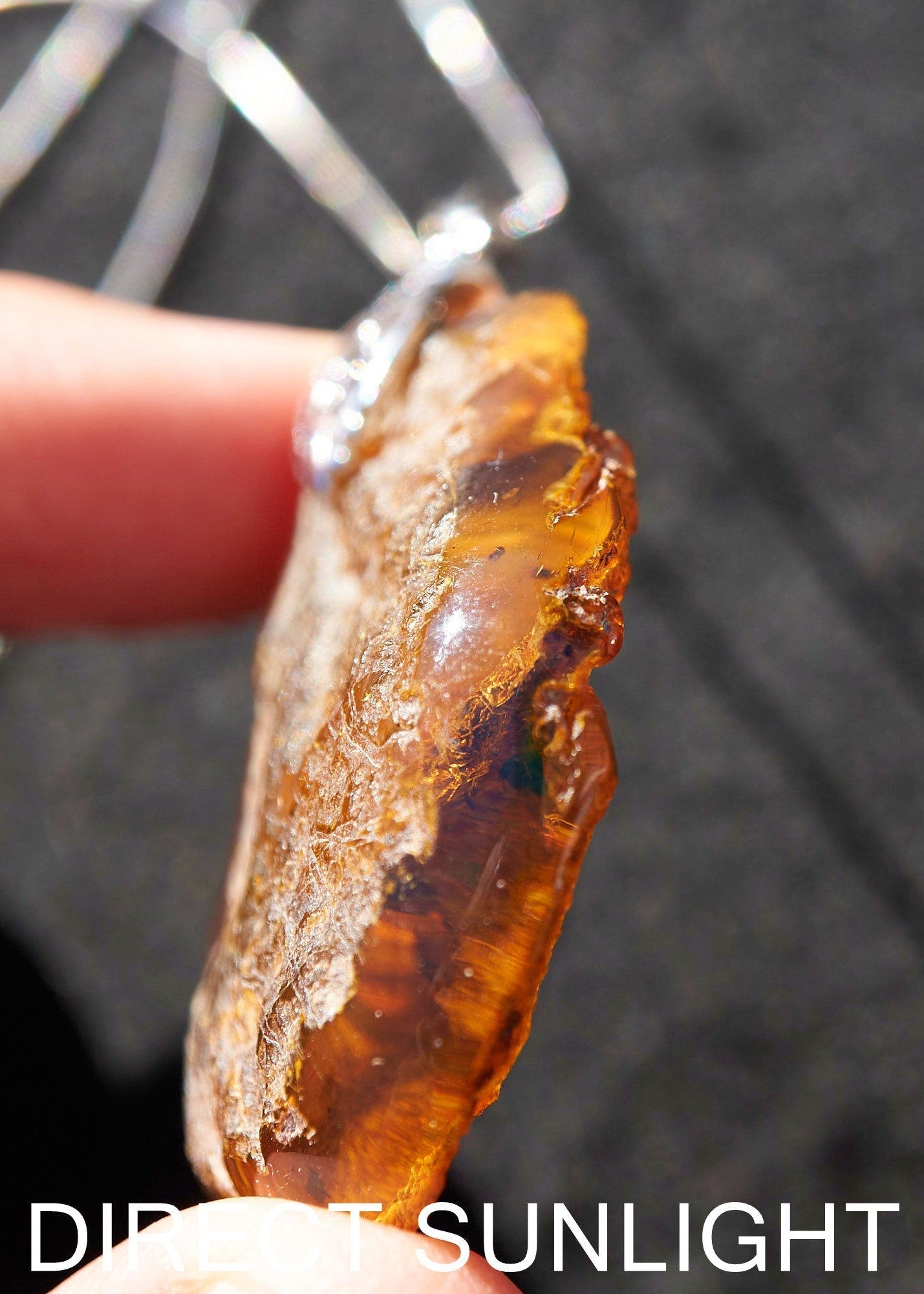 Authentic Dominican Blue Amber Round Pendant | 925 Silver - Larimar Creations