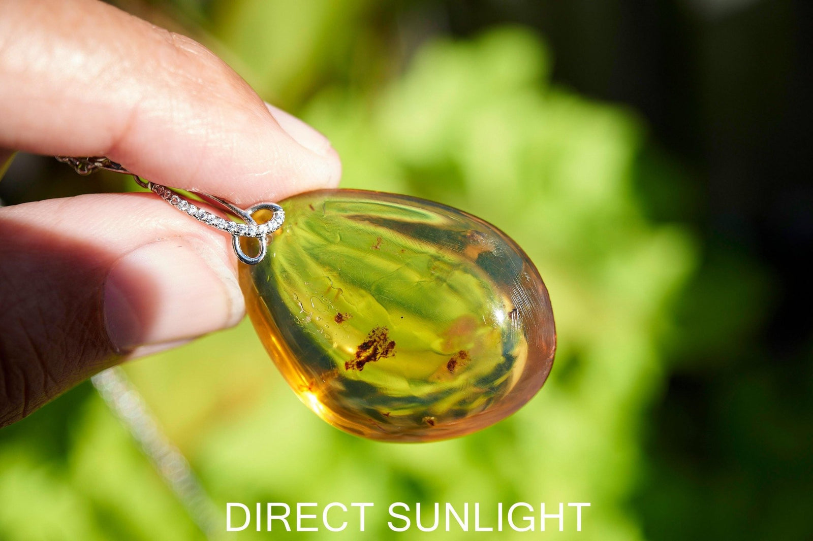 Authentic Dominican Blue Amber Round Pendant | 925 Silver - Larimar Creations