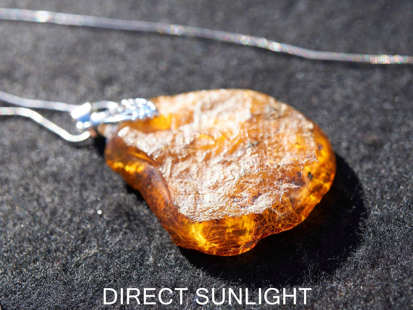 Authentic Dominican Blue Amber Round Pendant | 925 Silver - Larimar Creations