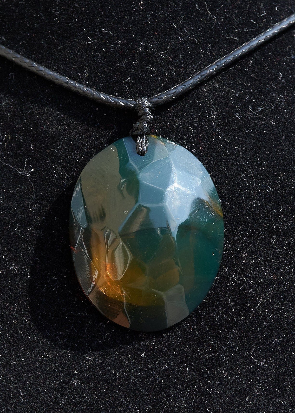 Authentic Dominican Blue & Green Amber Cabochon Pendant | 4.7 g - Larimar Creations
