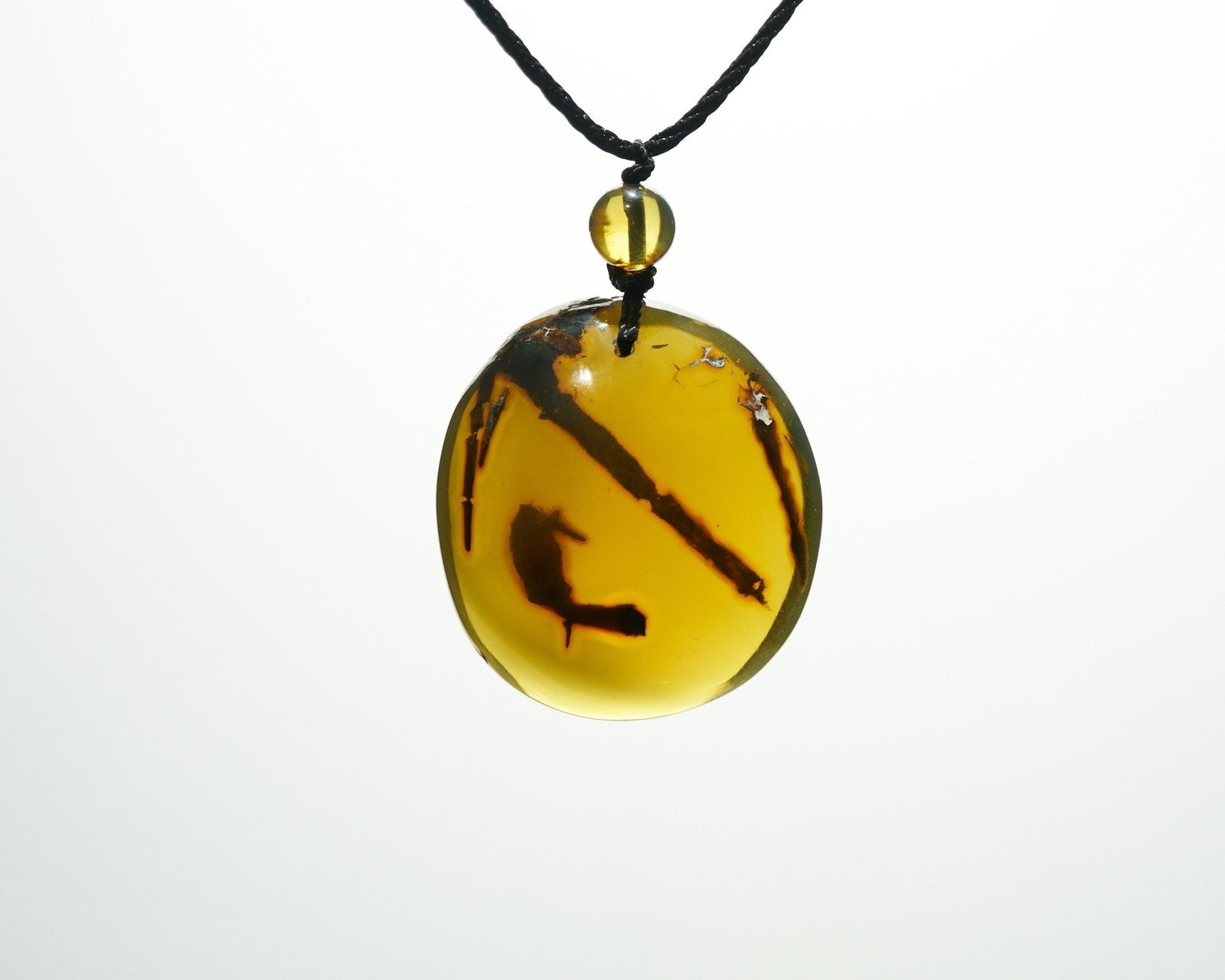 Authentic Dominican Green/Blue Amber with Vegetable Fossil - Larimar Creations