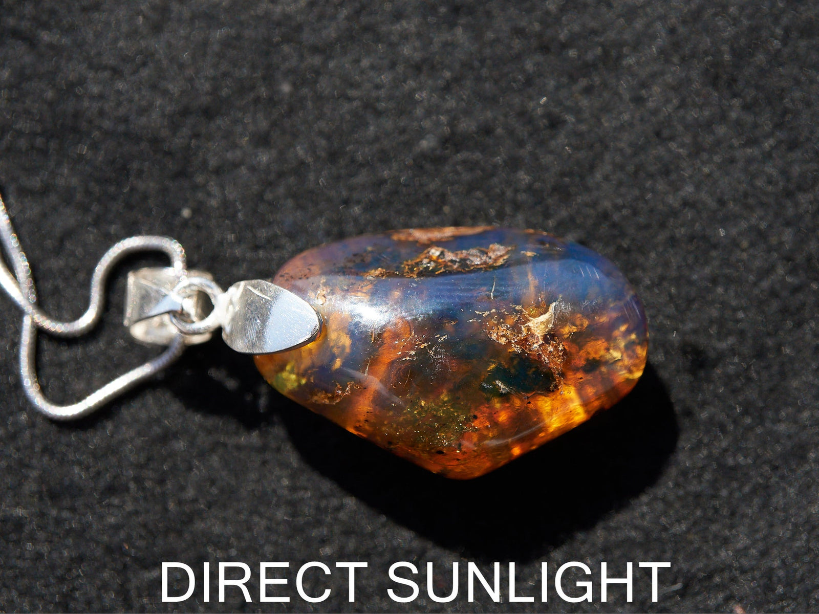 Blue amber jewelry