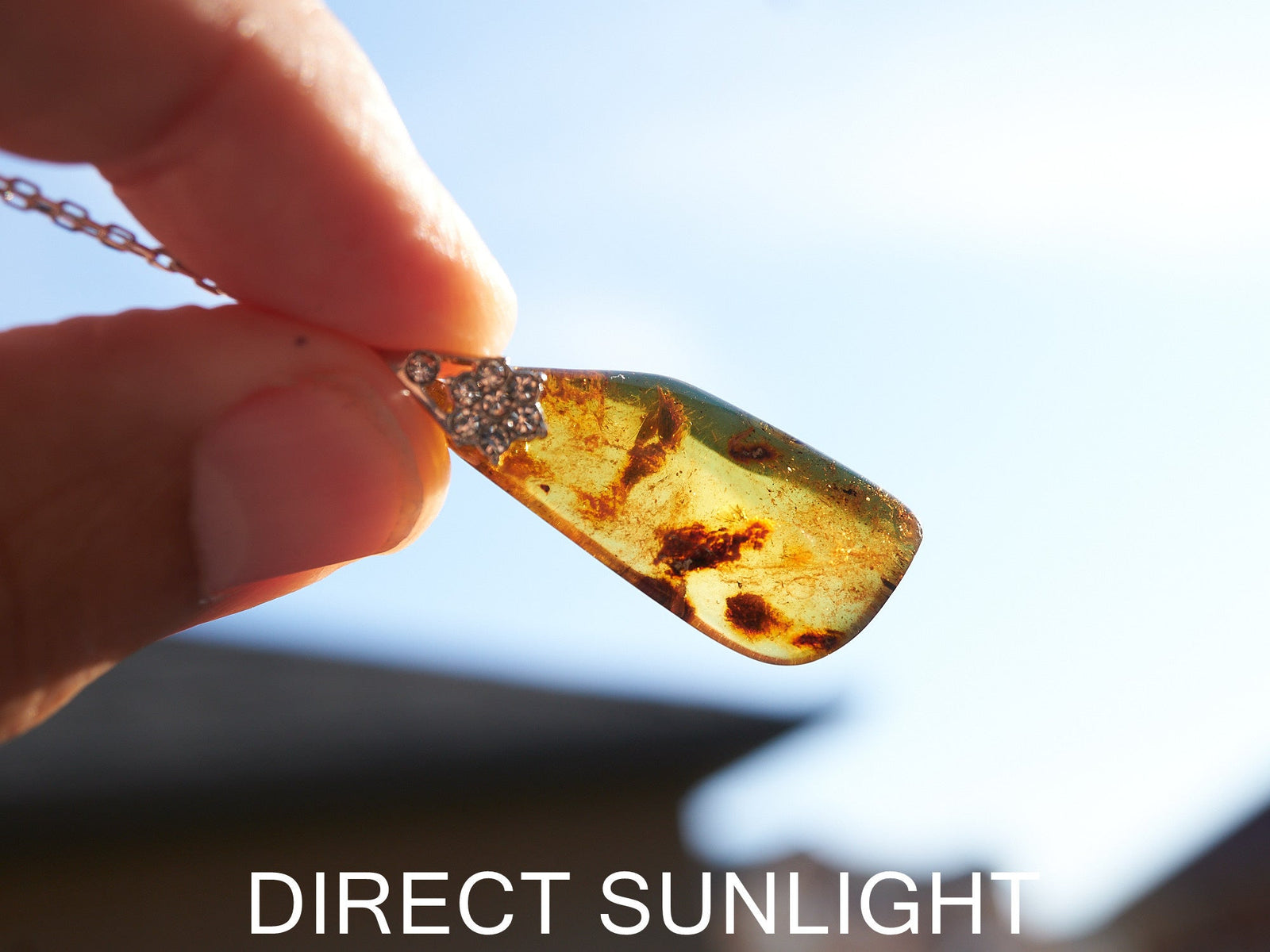 blue amber pendant