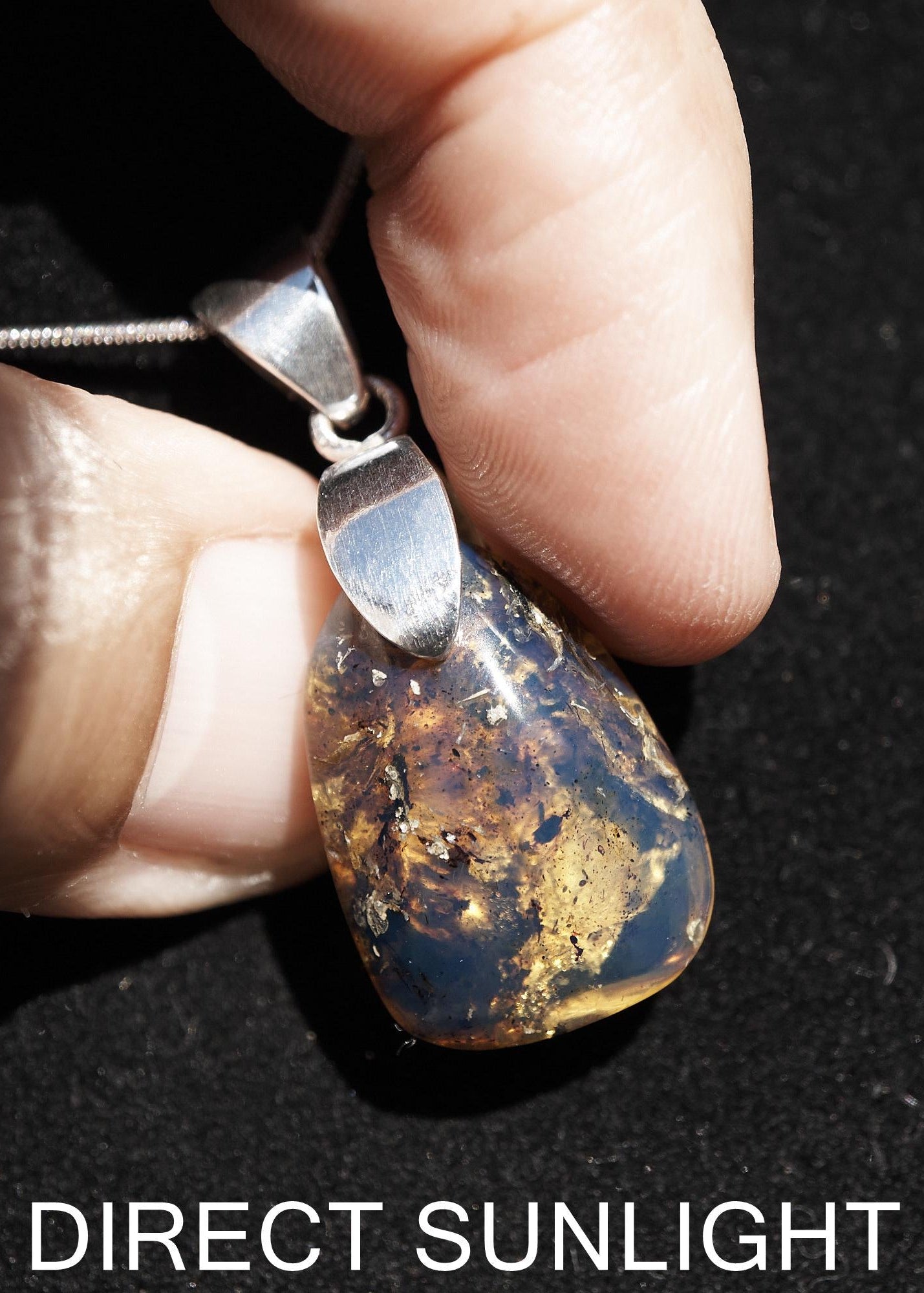Blue Amber jewelry, Dominican Blue amber cabochon polished, blue amber dominica, gift for her, perfect Christmas gift for her - Larimar Creations