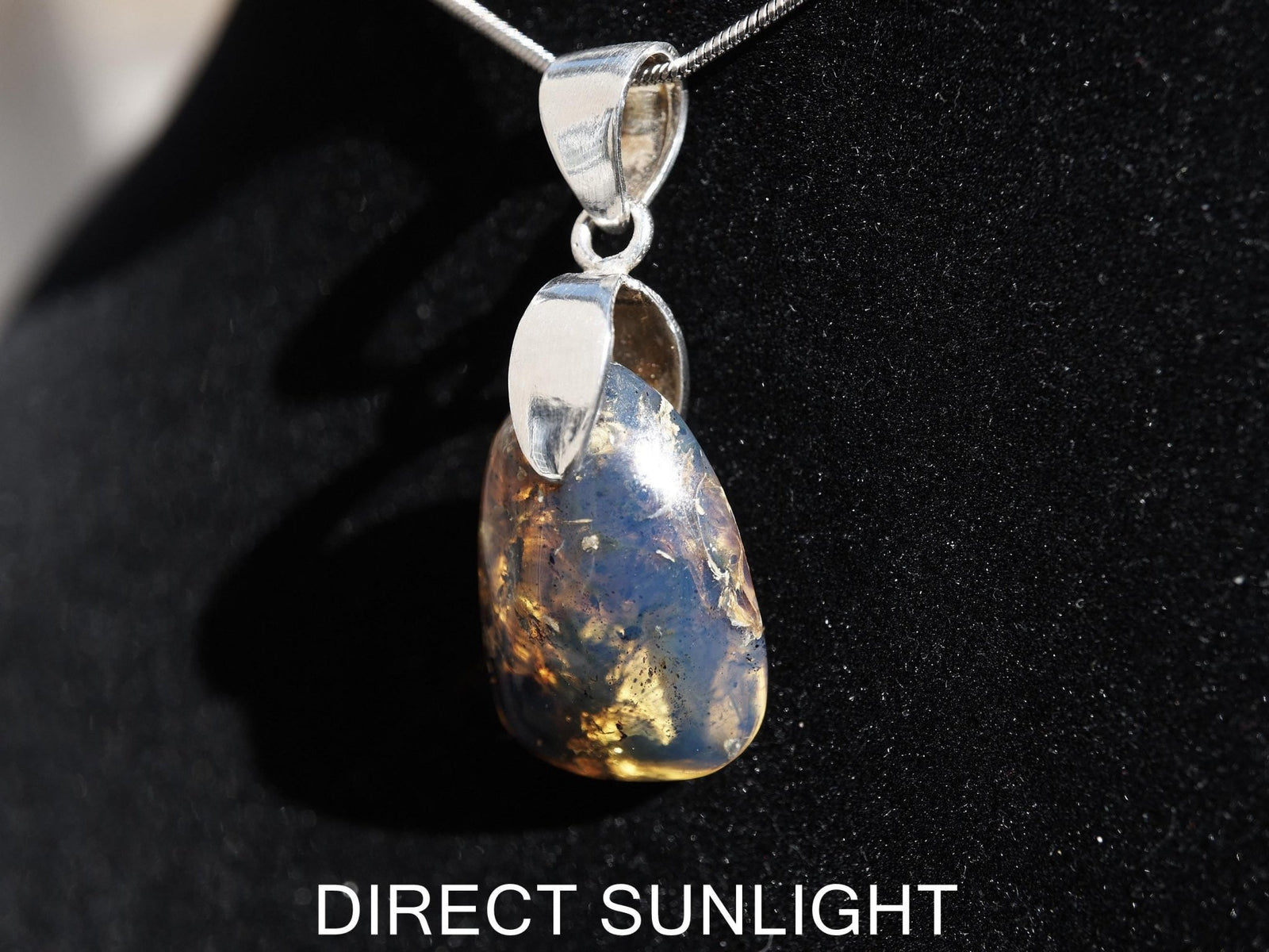 Blue Amber jewelry, Dominican Blue amber cabochon polished, blue amber dominica, gift for her, perfect Christmas gift for her - Larimar Creations