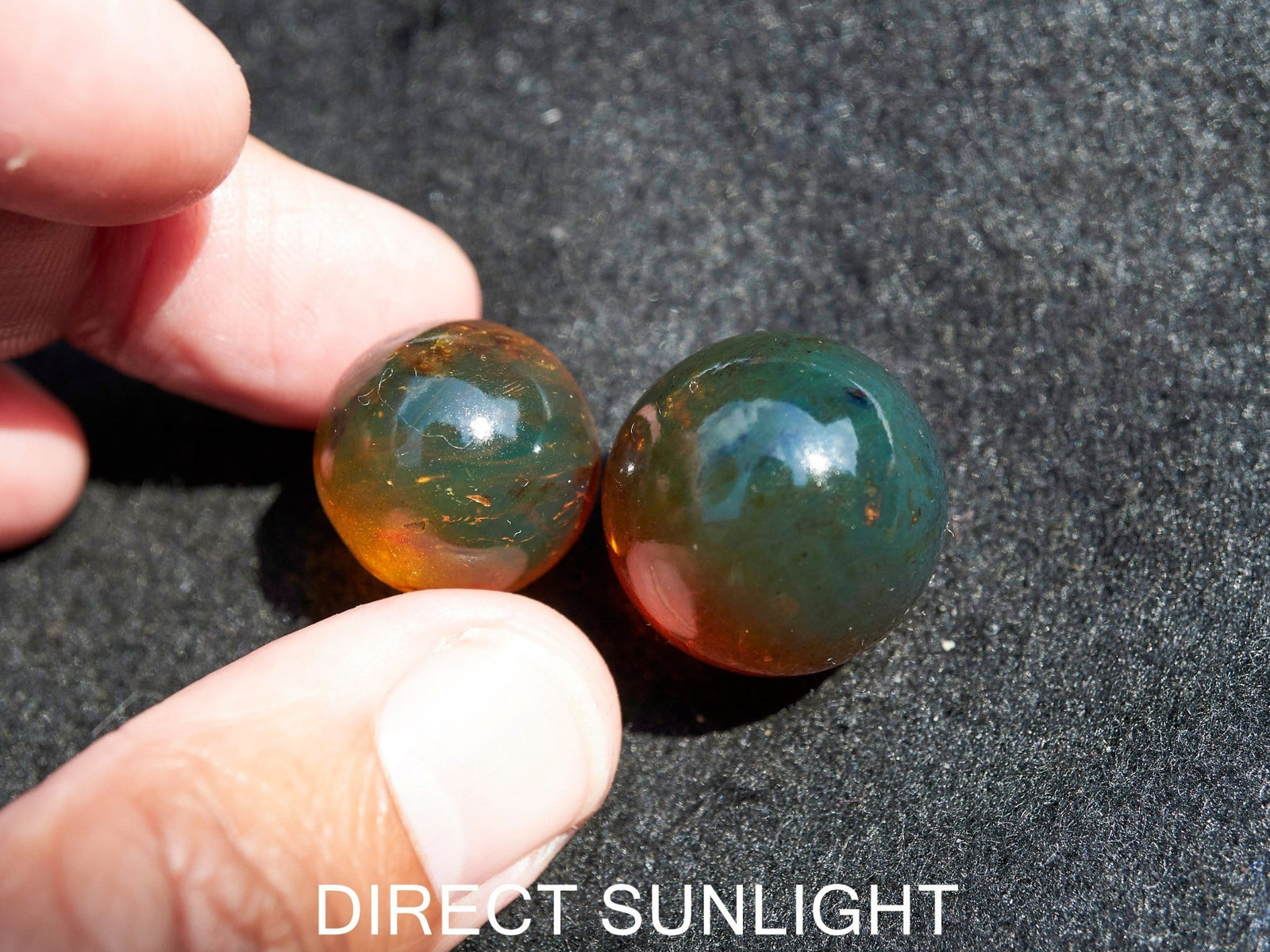 Blue Green Amber Beads bundle set of Qty. 2 Dominican Amber SET #2 - Larimar Creations
