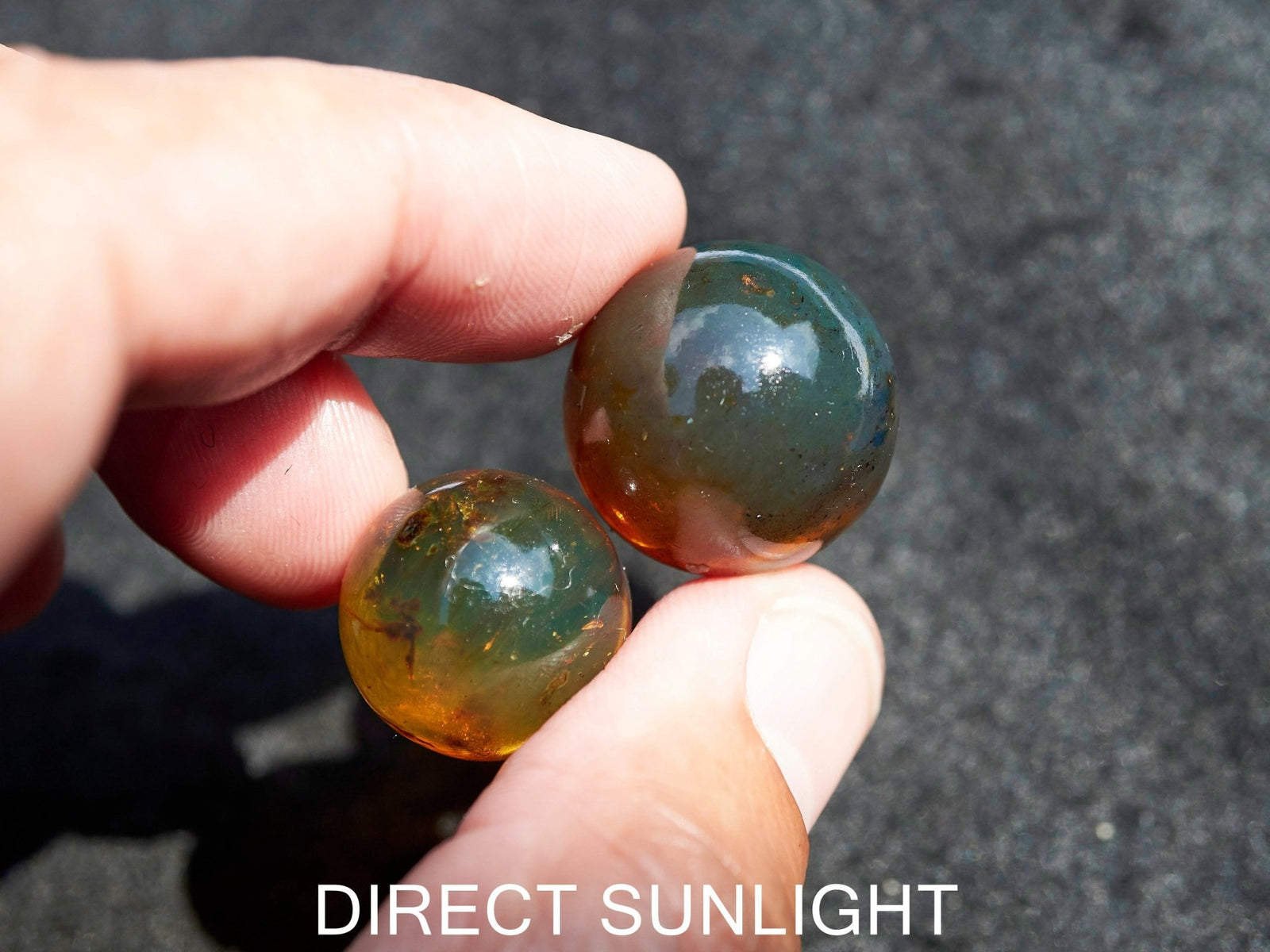 Blue Green Amber Beads bundle set of Qty. 2 Dominican Amber SET #2 - Larimar Creations