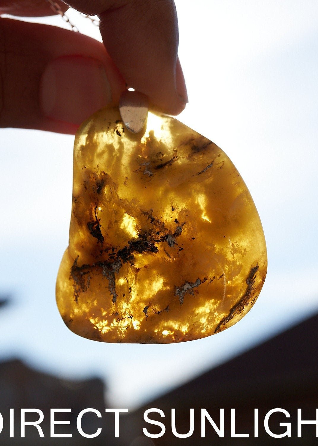 Dominican Amber Pendant: Natural Gemstone, Sterling Silver - Larimar Creations
