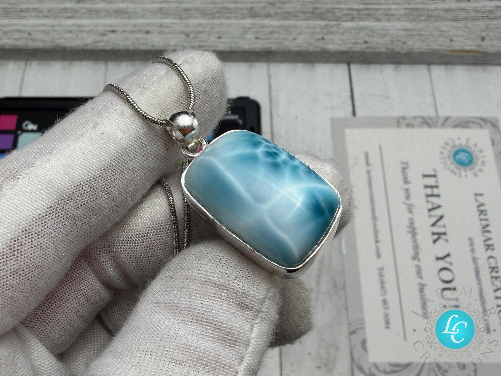 Dominican Larimar Pendant Necklace - Larimar Creations
