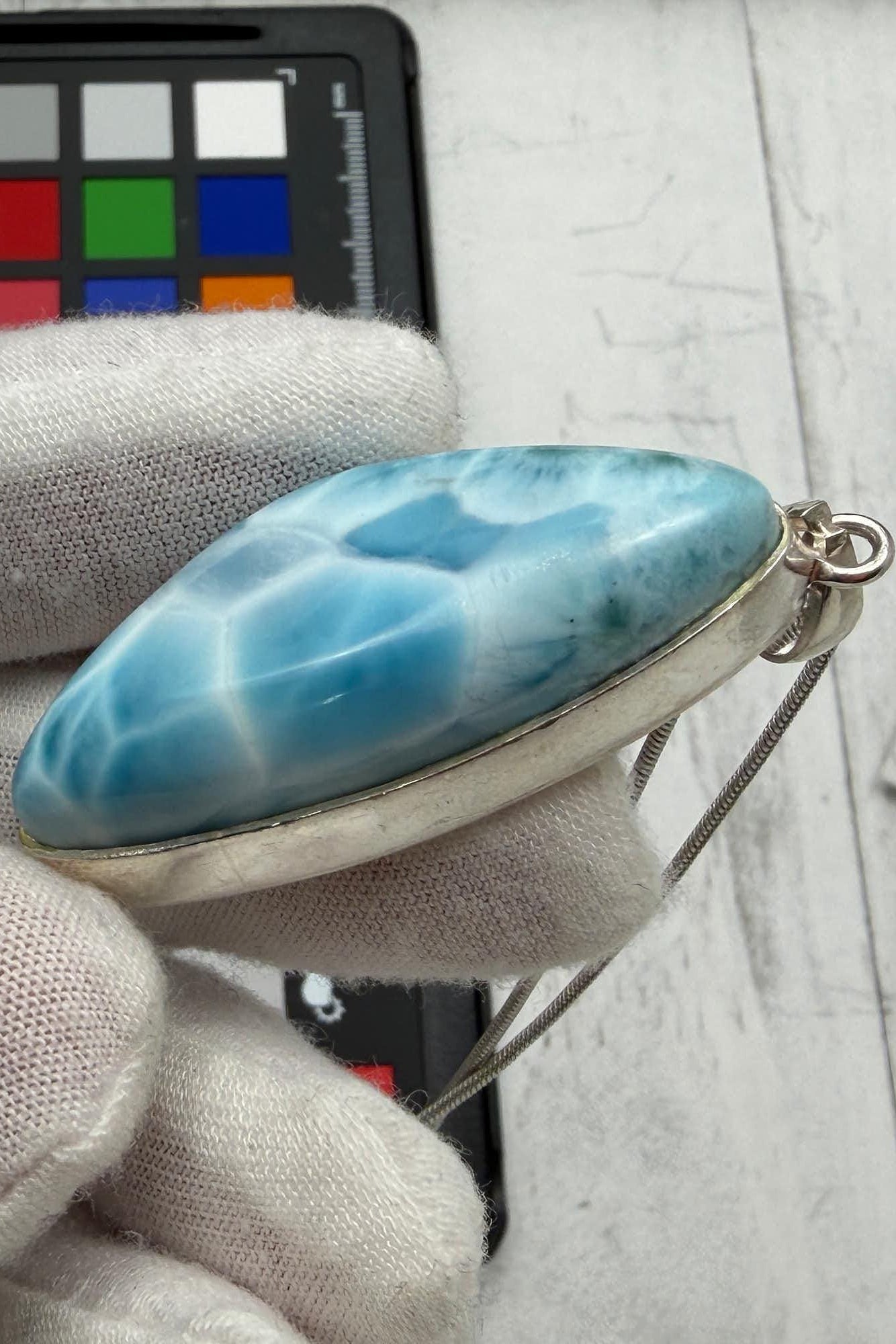 Ocean Blue Statement Necklace, 21st Birthday Gift for Her, Rare Dominican Larimar Luxury Jewelry