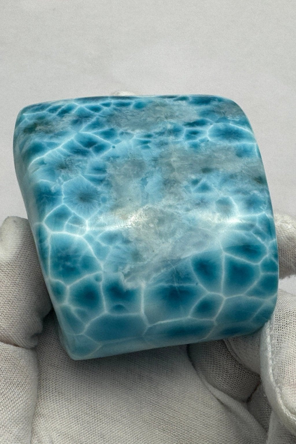 Super Blue Larimar, Larimar Cabochon Mirror Polished, AAAA Quality Dominican, Gemstone Collector's Piece,