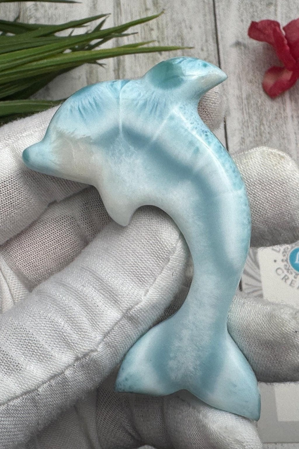 Larimar Dolphin Carving - Larimar Creations