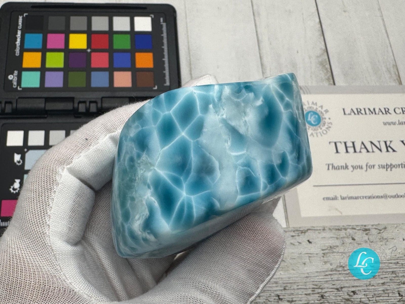 Larimar freeform Cabochon Collector's high quality - Larimar Creations