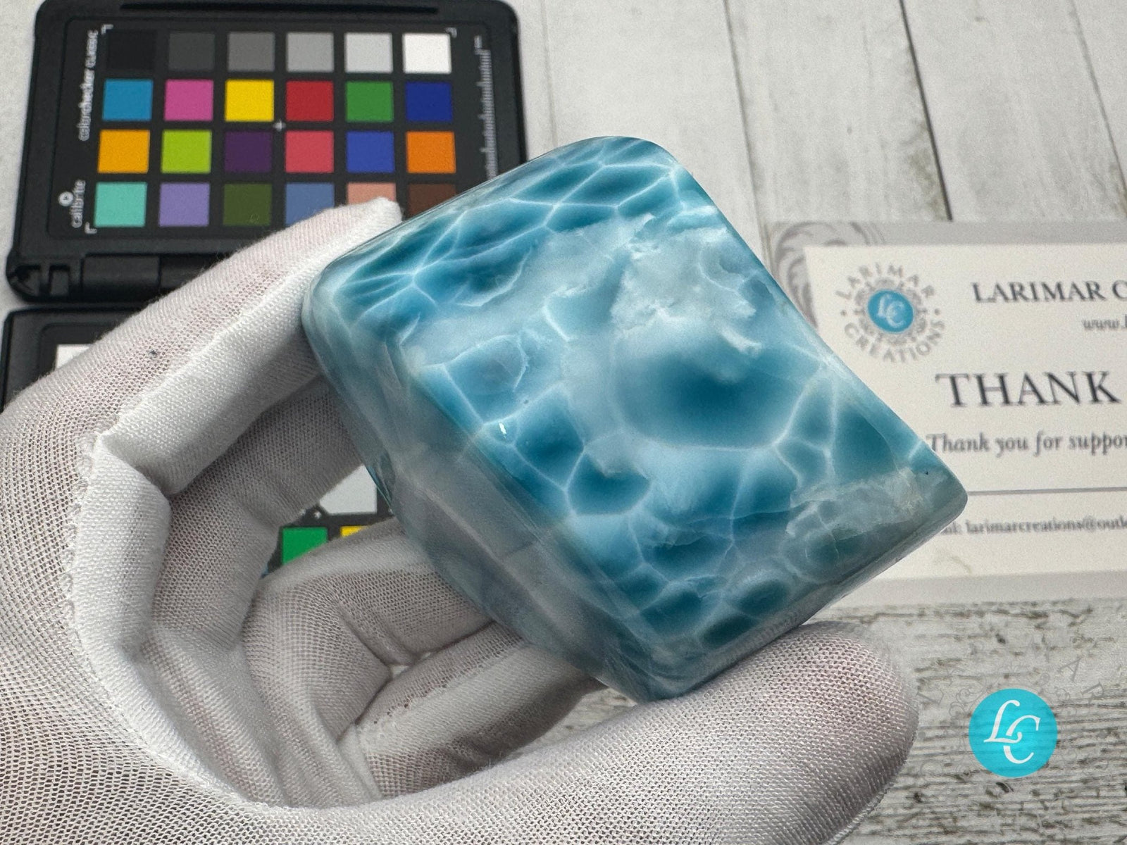 Larimar freeform Cabochon Collector's high quality - Larimar Creations