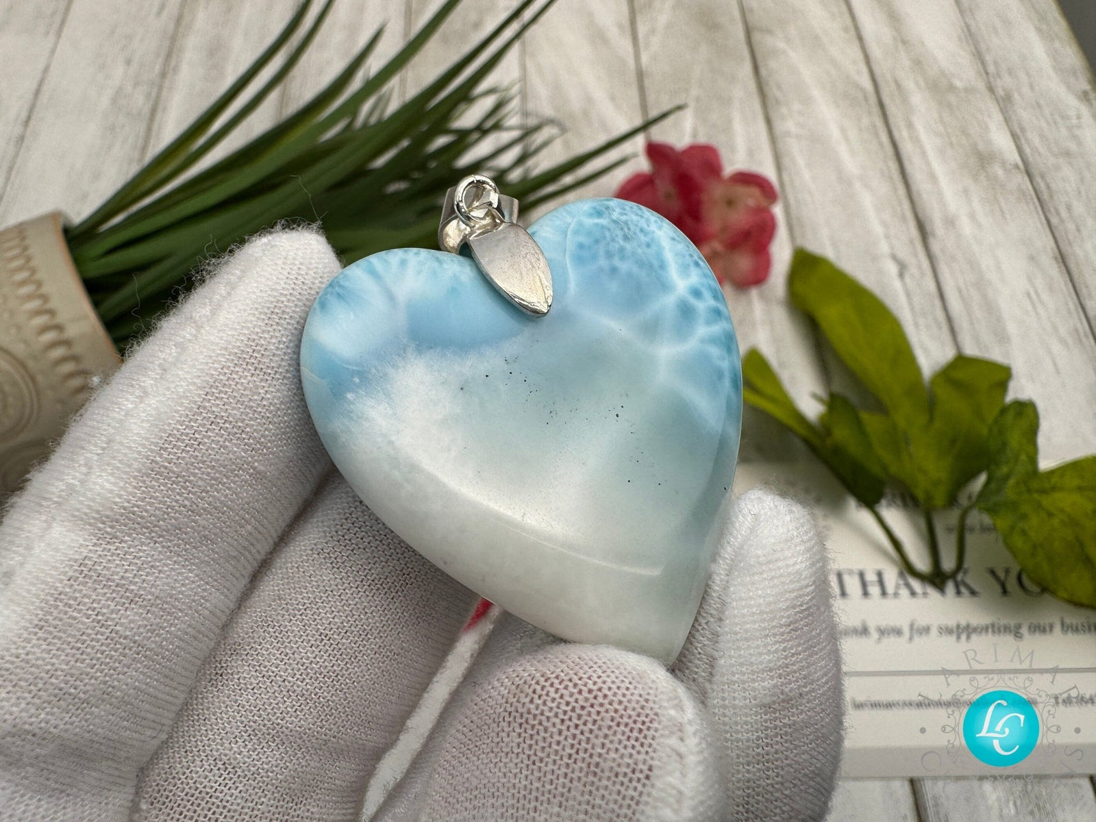 Larimar Heart Pendant - Ocean Inspired Gemstone Jewelry - Larimar Creations
