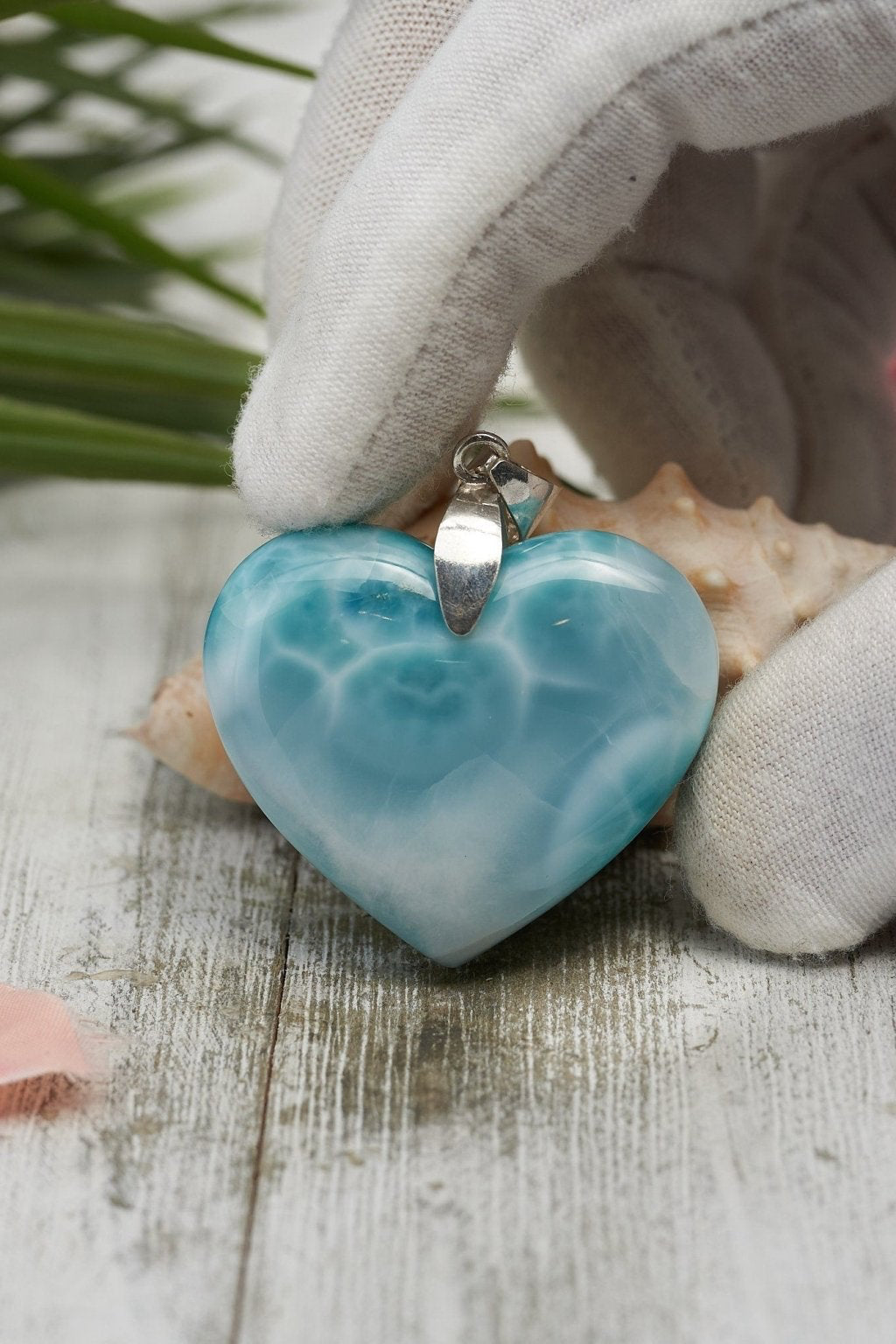 Larimar heart Pendant 925 Sterling Silver - Larimar Creations