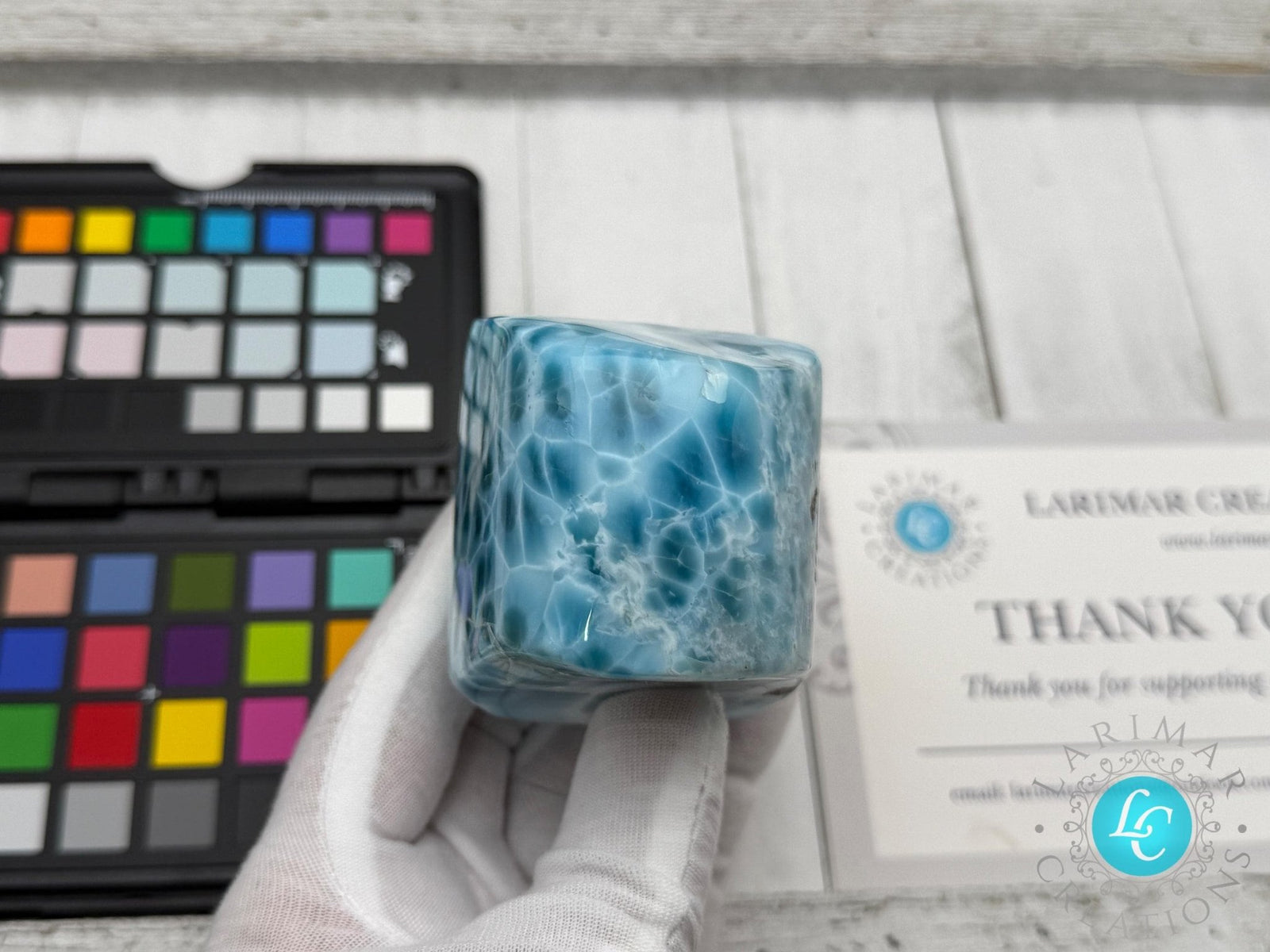 Larimar Large Cabochon Blue Atlantis Stone, High - Grade Gemstone Collectors - Larimar Creations