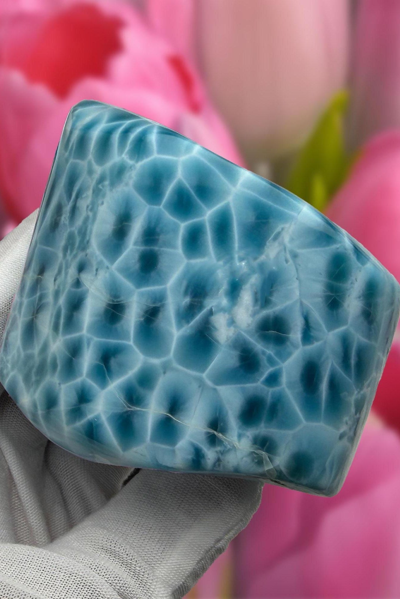 Larimar Large Cabochon Blue Atlantis Stone, High - Grade Gemstone Collectors - Larimar Creations