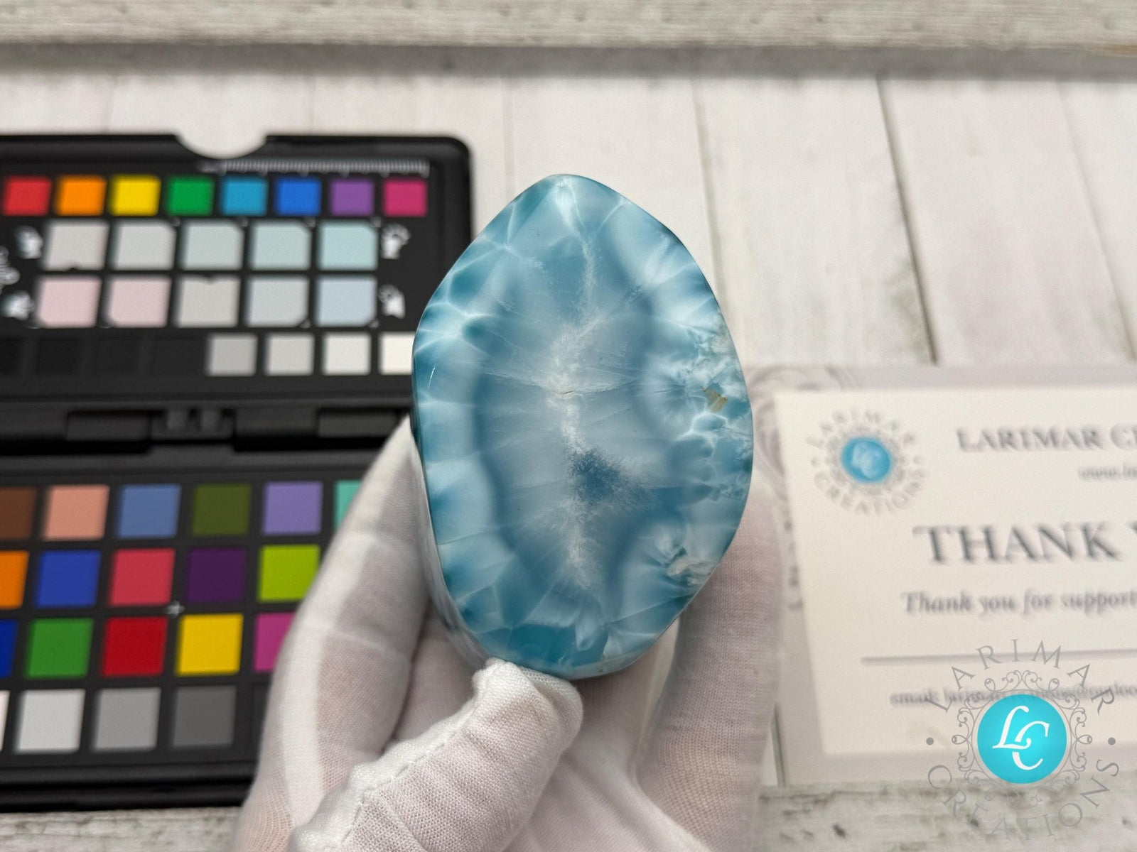 Larimar Large Cabochon Blue Atlantis Stone, High - Grade Gemstone Collectors - Larimar Creations