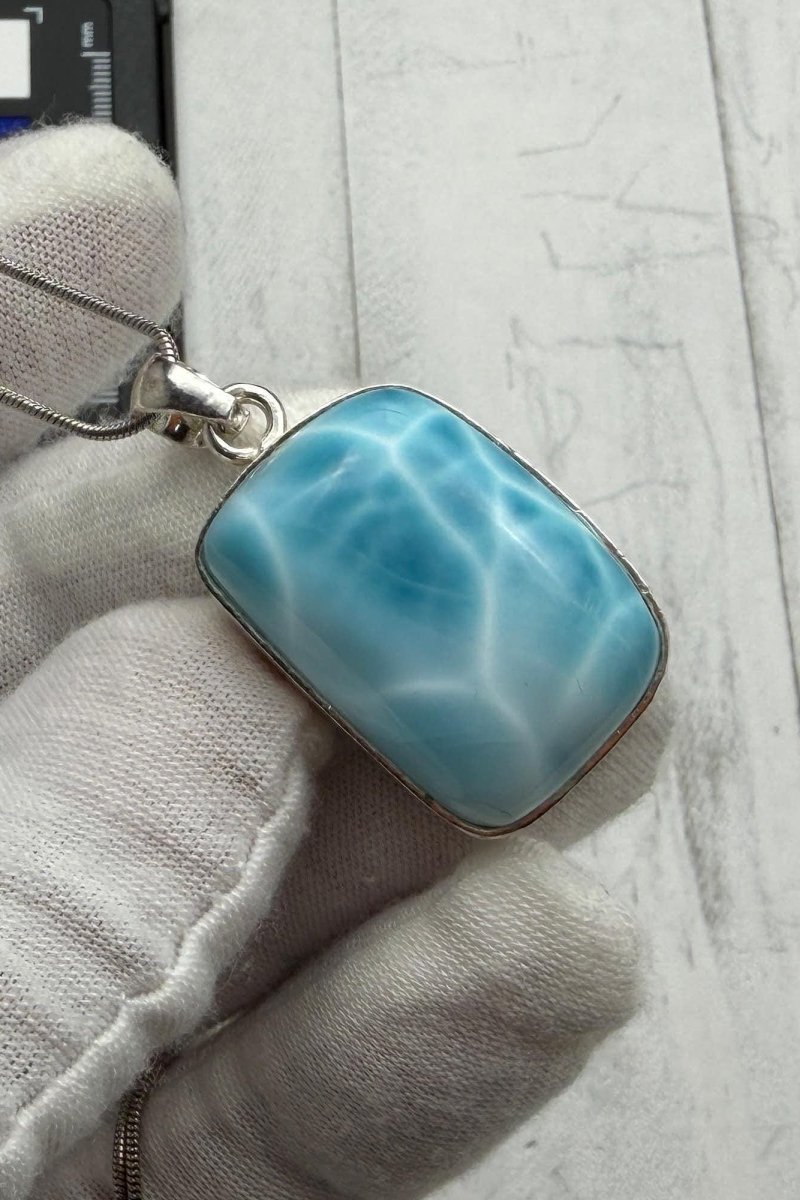 Larimar Pendant Necklace, Sterling Silver - Larimar Creations