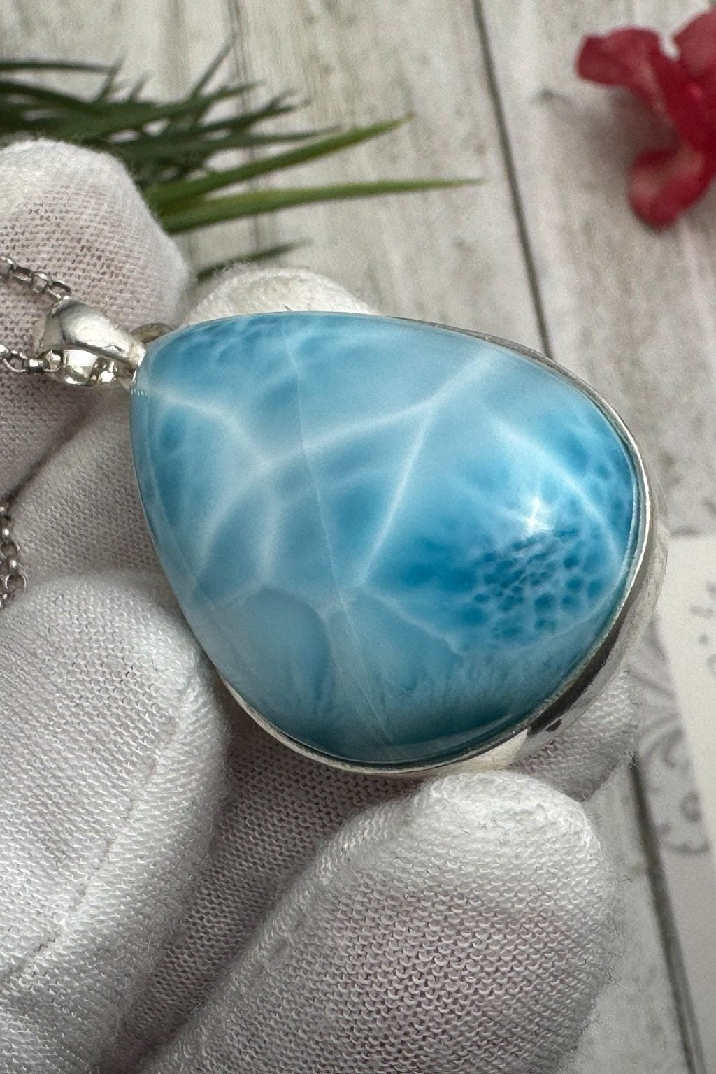 Larimar Pendant Teardrop Necklaces - Larimar Creations