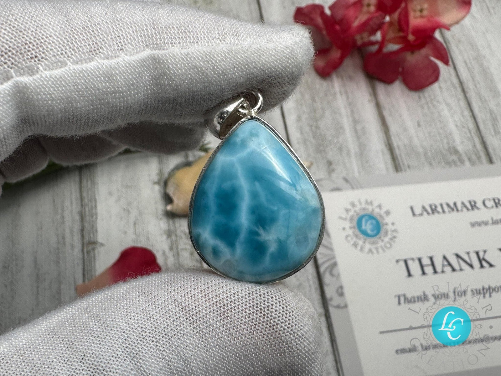 Larimar Silver Necklace | Birthstone Jewelry & Gift for Her - Larimar Creations
