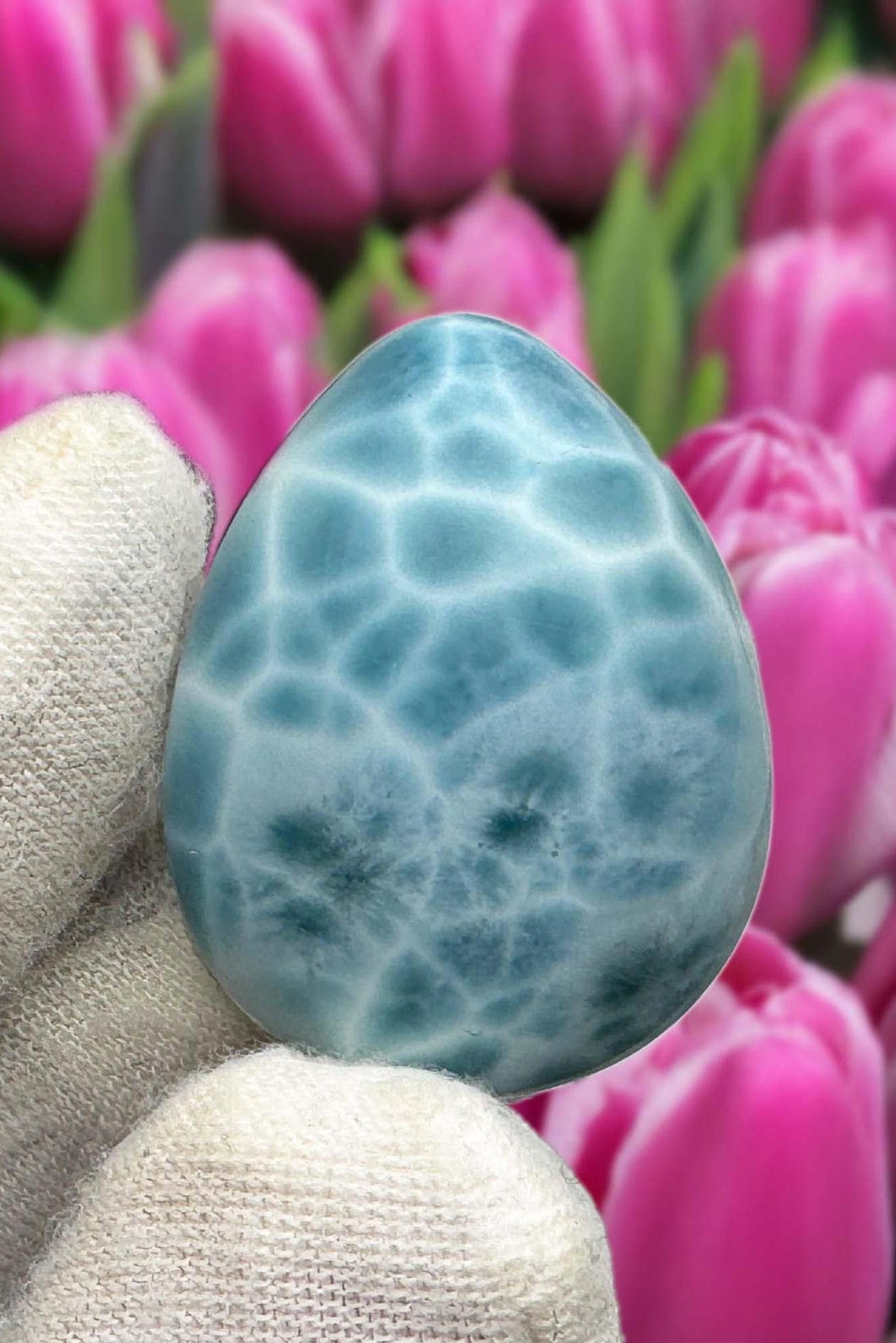 Rare AAAA Larimar Teardrop Cabochon, Collector's - Larimar Creations