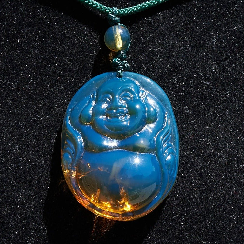 Happy Buddha Blue Amber Dominican