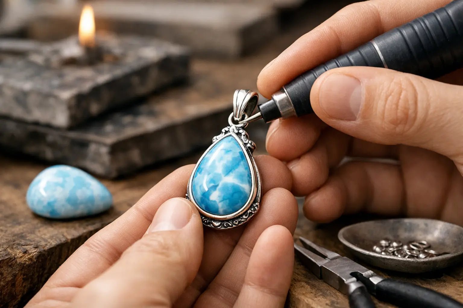 Artisan Larimar Pendant Craftsmanship Explained - Larimar Creations