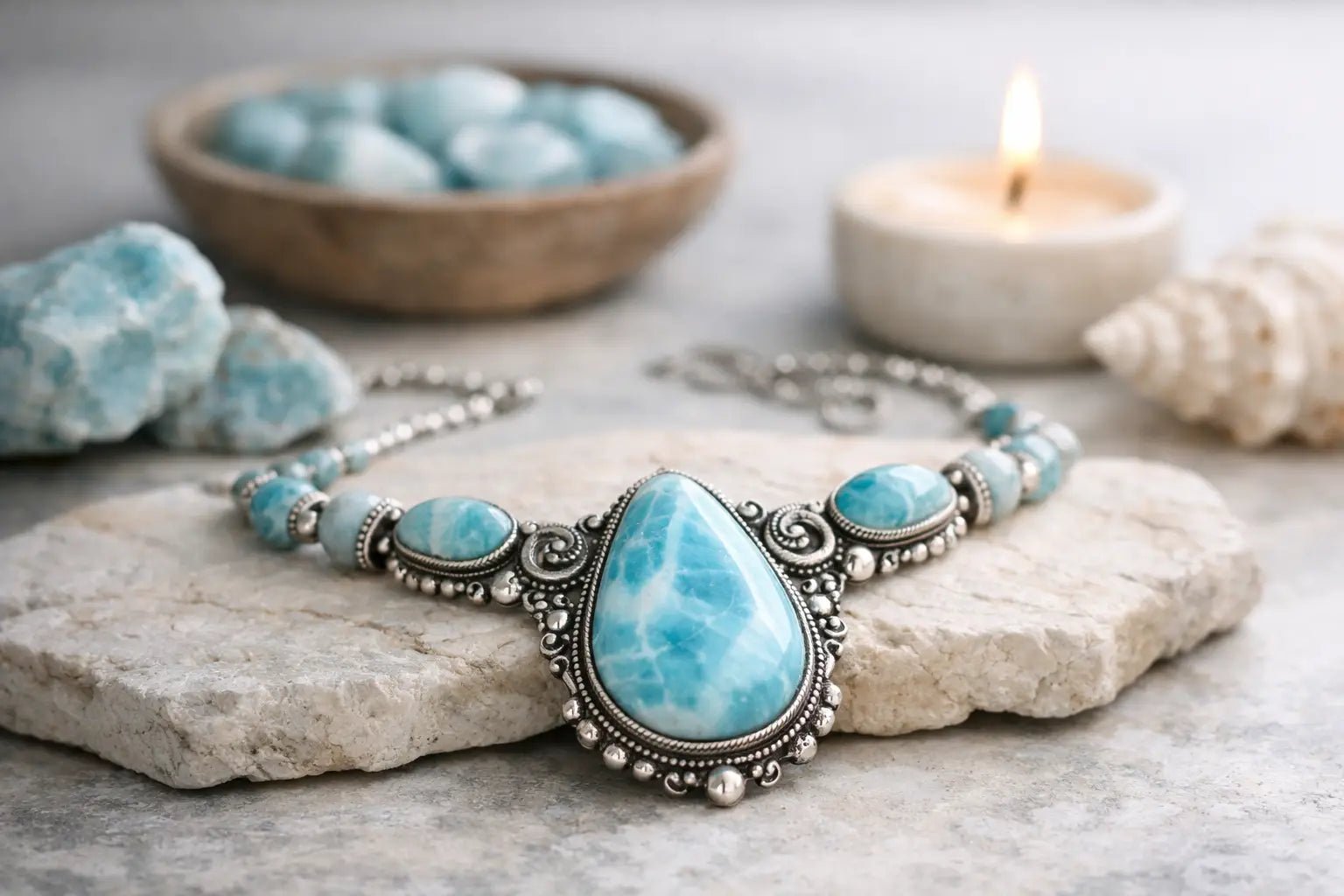 Artisan Larimar Statement Necklaces That Matter - Larimar Creations