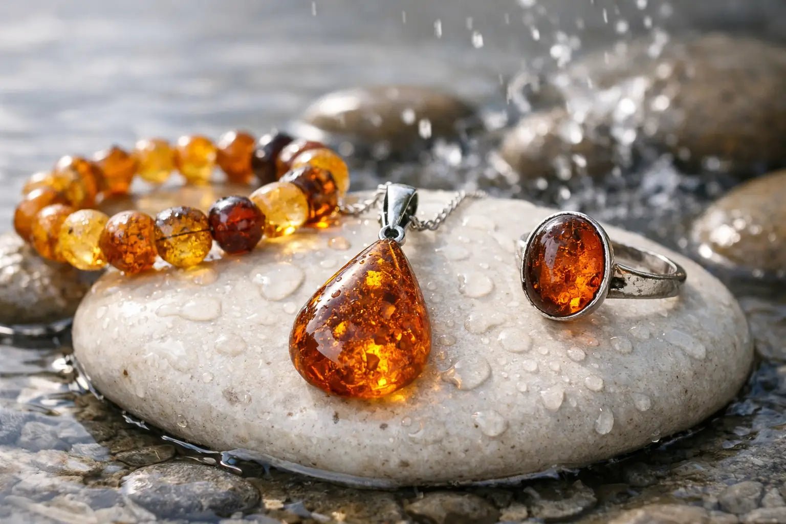 Can Amber Jewelry Get Wet? What to Know - Larimar Creations