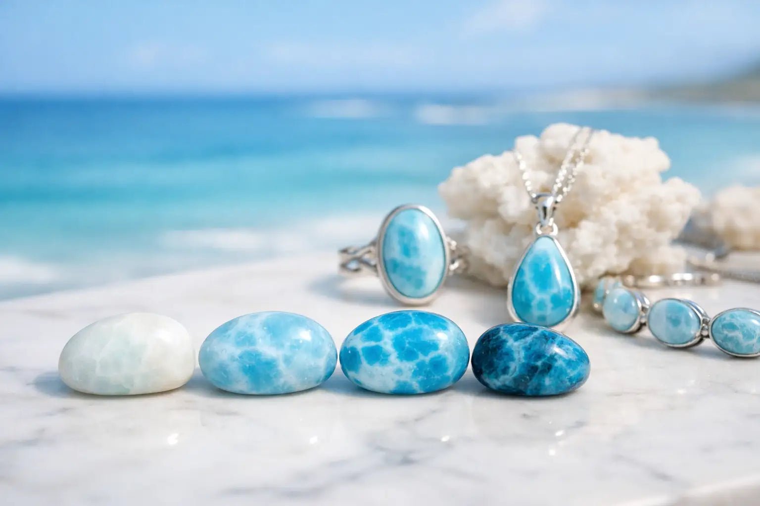 Guide to Larimar Color Grades for Jewelry Buyers - Larimar Creations