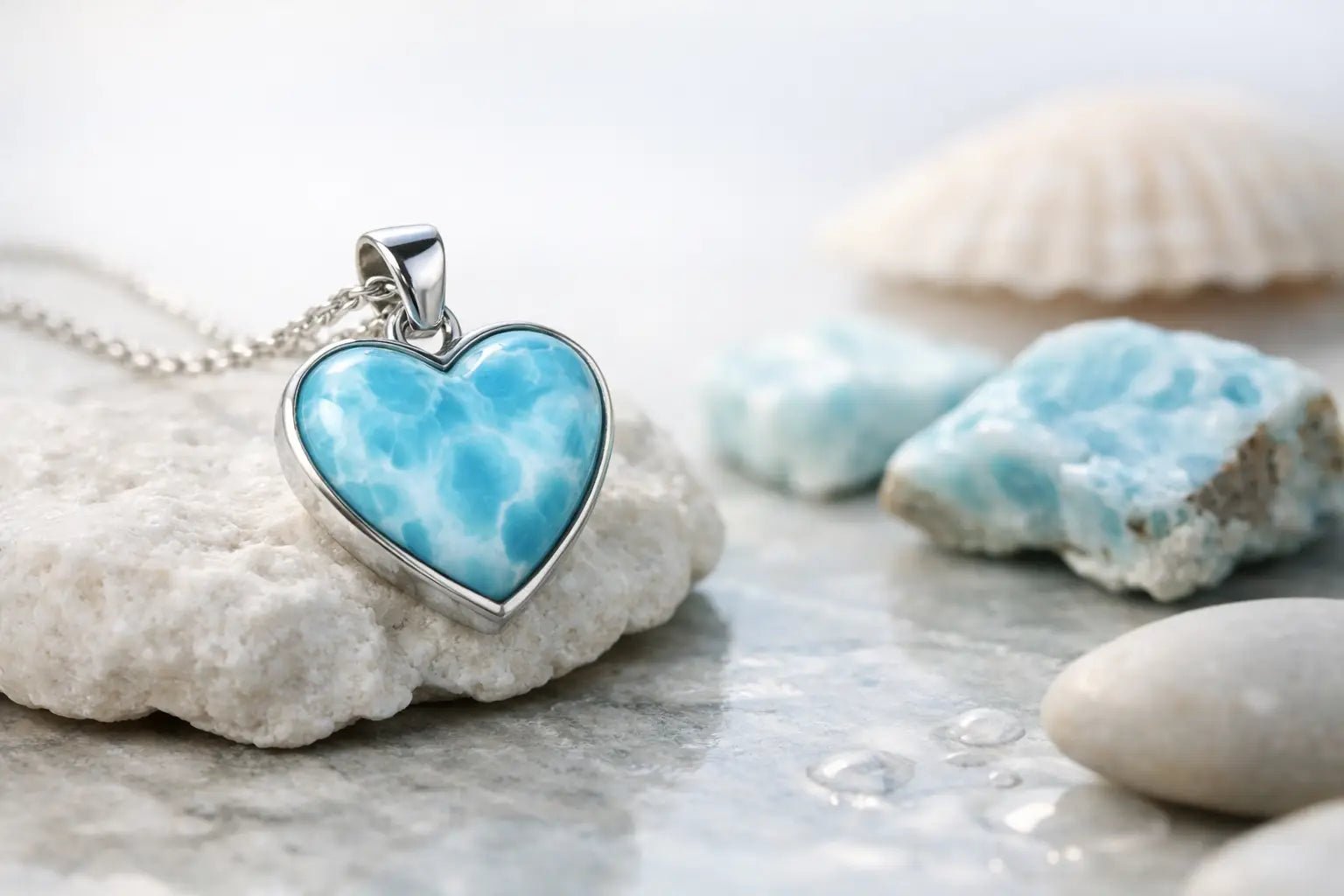 Handcrafted Larimar Heart Pendant Guide - Larimar Creations