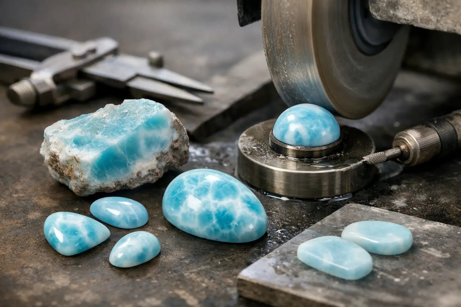 Larimar Cabochon Cutting Explained - Larimar Creations