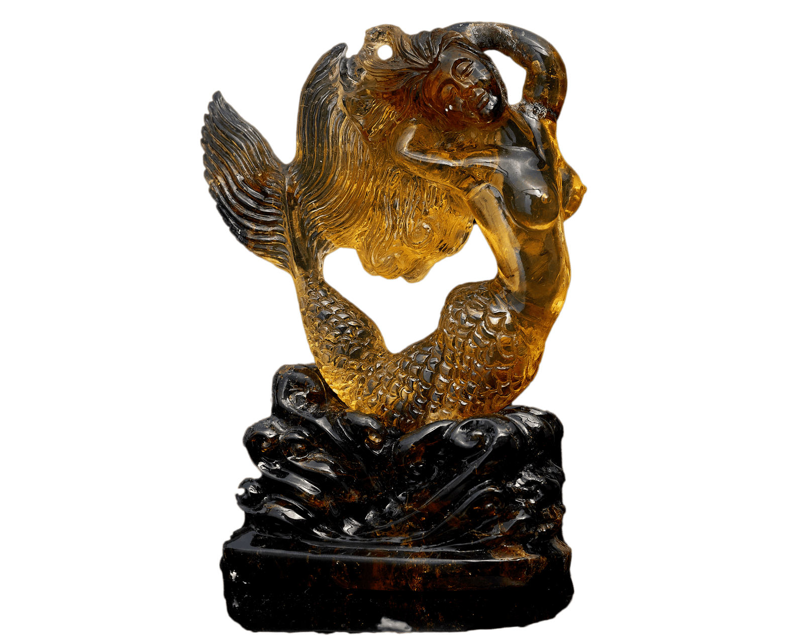 Green Amber Carvings