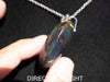 Blue Amber pendant Large Cabochon Blue Amber, 925 sterling Silver