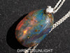 Blue Amber pendant Large Cabochon Blue Amber, 925 sterling Silver