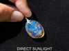 Authentic Blue Amber Dominican Pendant with Bail in 925 Sterling Silver