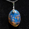 Authentic Blue Amber Dominican Pendant with Bail in 925 Sterling Silver