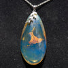 Dominican Blue Amber Pendant with Bail in 925 Sterling Silver – Genuine Amber Gemstone Jewelry