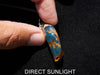 Blue amber cabochon jewelry styled as a unique holiday gift for women