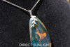 Dominican Blue Amber Pendant with Bail in 925 Sterling Silver – Genuine Amber Gemstone Jewelry