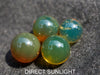 Blue Green Amber Beads bundle set of Qty. 4 Dominican Amber SET #4